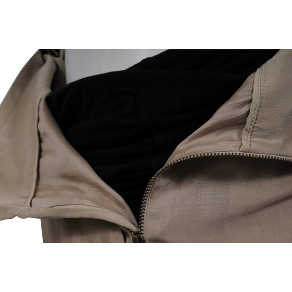 Brunello Cucinelli Womens Wide Zipped Pants US 8 IT 44 Brown Silk Flowy Trousers - Picture 11 of 14